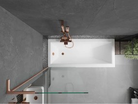 Mexen Next L, 1-krídlová vaňová zástena 70 x 150 cm, 6mm číre sklo, medený profil, 895-070-000-03-00-65