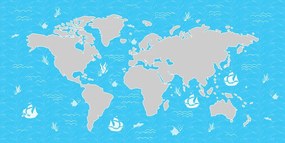 Obraz mapa sveta s motívom mora