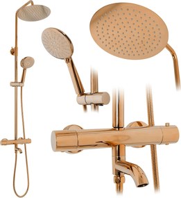 Rea Lungo, sprchová súprava s termostatickou batériou, ružové zlato, REA-P6606