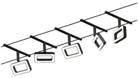 Paulmann 94485 - Súprava 5x LED/4,8 W Kompletný lankový systém FRAME 230 V čierny