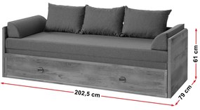 Rozkladacia posteľ 80 až 160 cm BRW INDIANA JLOZ 80/160 2 (Dub sutter). Vlastná spoľahlivá doprava až k Vám domov. 1044406
