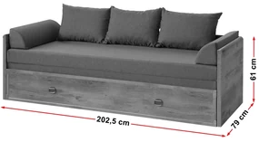 Rozkladacia posteľ 80 až 160 cm BRW INDIANA JLOZ 80/160 1 (Dub sutter). Vlastná spoľahlivá doprava až k Vám domov. 798139