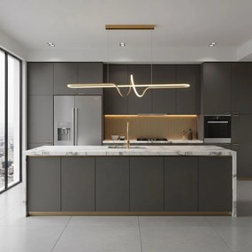 Toolight Toolight, LED závesné osvetlenie 118cm, 36W, 3000K, 3500lm, LHJ038-CP, zlatá matná, OSW-50049