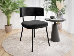 Čalúnená jedálenská stolička Serossa, Dostupné poťahy: Magic Velvet 2250, Farby: čierna