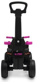 Detské odrážadlo Baby Mix Mega Prime EVA s vodiacou tyčou ružové