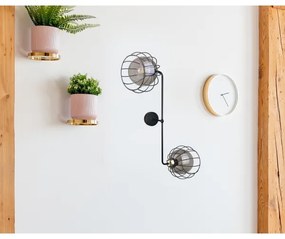 Nástenné svietidlo SOLO BLACK 2xE27/60W/230V čierna/zlatá