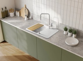 Deante Momi, keramický drez s odkvapkávačom 780x500x230 mm, biela, DEA-ZCM_6113