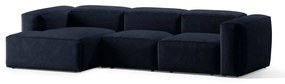 Tmavomodrá menčestrová rohová pohovka (ľavý roh/s leňoškou) Bergano – Cosmopolitan Design