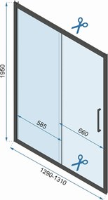 3-stenný obdĺžnikový sprchovací kút REA RAPID SLIDE 130/dvere x 80/zástena cm, chróm/transparent - bez vaničky