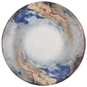 Porcelánová sada 24 ks talířů BlueEarth bílá/modrá