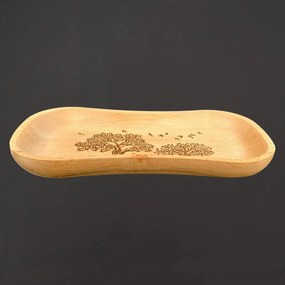 AMADEA Drevený servírovací podnos so stromami, masívne drevo, 30 cm