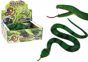 Lean Toys Gumený hadík – zelený s čiernymi pruhmi