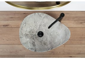 Rea Dora Stone, umývadlo na dosku 515x400x175 mm, šedá imitácia kameňa, REA-U5066