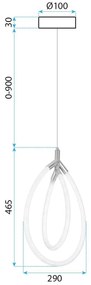 Toolight Toolight, LED závesné osvetlenie, 43W, G017-CP, zlatá-biela, OSW-06365
