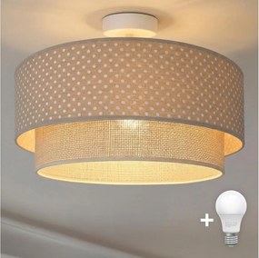 Brilagi-LED Prisadený luster BOHO BOBO 1xE27/60W/230V priemer 40 cm bodky béžová/krémová.