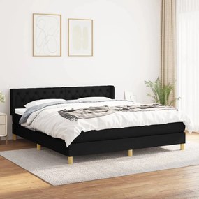 Posteľný rám boxspring s matracom čierny 160x200 cm látka 3130523