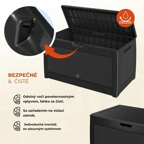 Odkladací box RATO, 310l, 119x48x60cm, antracitová Prosperplast