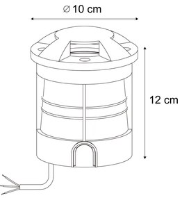 Moderné zemné bodové svietidlo čierne GU10 50 mm 4-svetelný efekt IP65 - Cellar