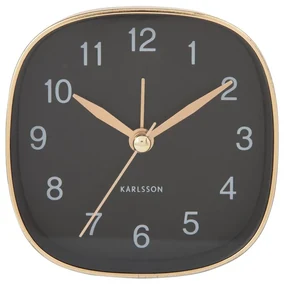 Budík Karlsson KA5957BK Travel Square, 9cm