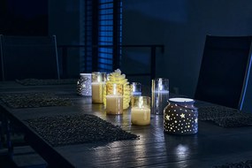 DECOLED Vianočný svietnik, 14 x 14 x 11,5 cm, biely