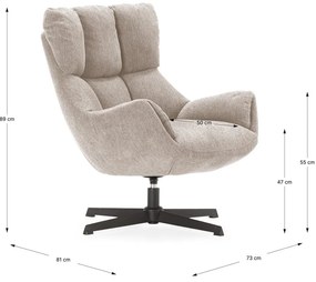 Krémové kreslo Odette – Marckeric