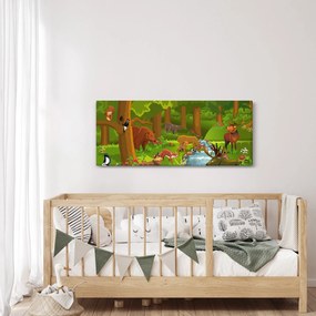 Detský obraz so zvieratkami (120x50 cm)