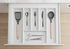 IN-DURO Príborník STRIPES 49 - 55 cm s hĺbkou 42 - 49 cm, biela