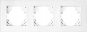 BERGE Trojitý sklenený rámček pre zásuvku - biely