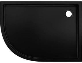 Mexen Flow+, štvrťkruhová asymetrická sprchová vanička, pravá, 100 x 90 cm, čierna matná, 46Q709010RH