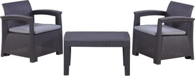Garden Line ZÁHRADNÝ NÁBYTOK - ANTRACIT (2 KRESLÁ, STÔL)