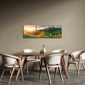 Obraz - Letná krajina (s hodinami) (90x30 cm)