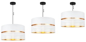 Závesné svietidlo Asti, 1x PVC/biele textilné tienidlo, (fi 40cm), g, b