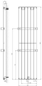 Sapho Sapho, COLONNA vykurovacie teleso 450x1800 mm, bridlica s texturou, IR147