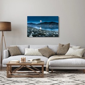 Obraz nočné krajiny, Island (90x60 cm)