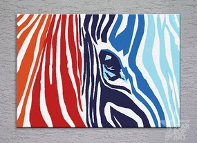 Ručne maľovaný POP Art obraz COLOURS zebra | rôzne rozmery