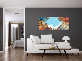 Obraz - Medzi domami (120x50 cm)