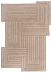 Béžový ručne tkaný vlnený koberec 160x230 cm Zen Rectangles – Flair Rugs