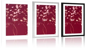 Plagát s paspartou vetvička lásky - 60x90 silver