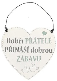 Nekupto Dřevěná cedule srdce Dobří přátelé