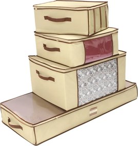 Úložné škatule Cca 45 x 30 x 20 cm, 45 x 45 x 20 cm, cca 60 x 45 x 30 cm, cca 100 x 45 x 15 cm.