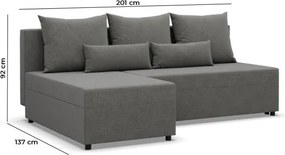 Rohová rozkladacia sedačka FERMO Lux cappuccino