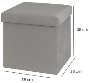 Svetlosivý zamatový taburet Estela – Casa Selección