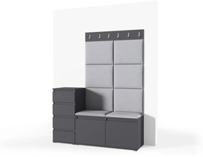 Predsieňová stena AMI 34 Sivá I Dub artisan + čierna