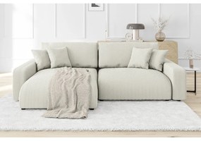 Krémová menčestrová rozkladacia rohová pohovka (variabilná) Sara – Ropez