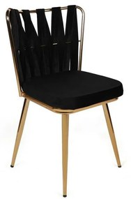 Sada jedálenských stoličiek Kusakli Black andGold, 2 ks, 2 ks