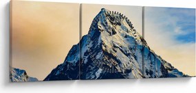 Obraz zasnežených hôr, Nepál (s hodinami) (90x30 cm)