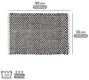 Čiern-obiela textilná kúpeľňová predložka 50x80 cm Covelo – Wenko