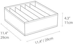 Sivý organizér do zásuvky s priehradkami Bigso Box of Sweden Drawer, 29 x 11 cm