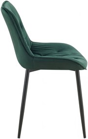 Jedálenská stolička Wallace - zamat - Zelená