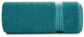 Osuška FILON tyrkysovej farby s ozdobným lemom so striebornou niťou